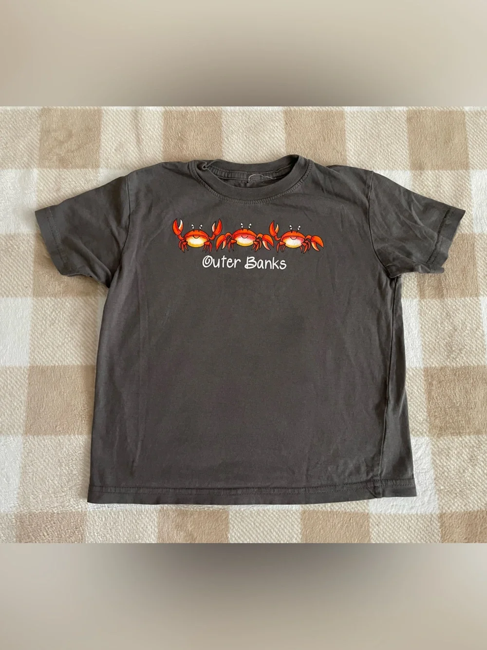 3T Size Outer Banks Crab Graphic Tee Charcoal Grey